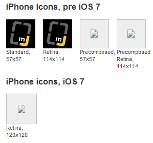 Mobile Joomla iOS7 icons