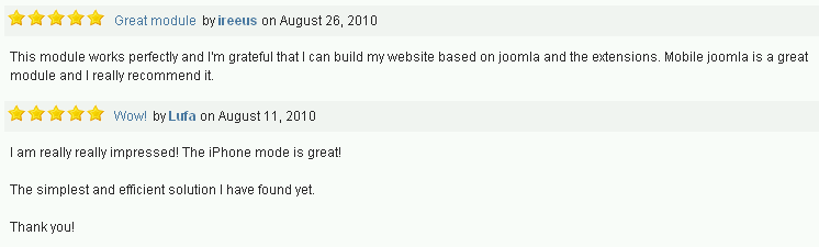 Mobile Joomla! reviews