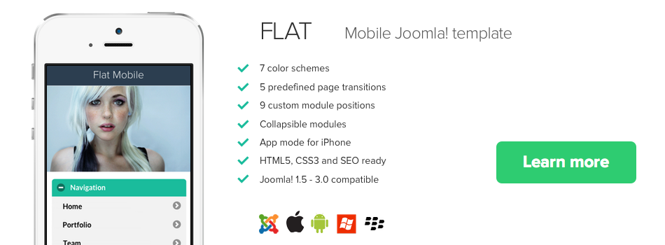 Flat Mobile Joomla! template