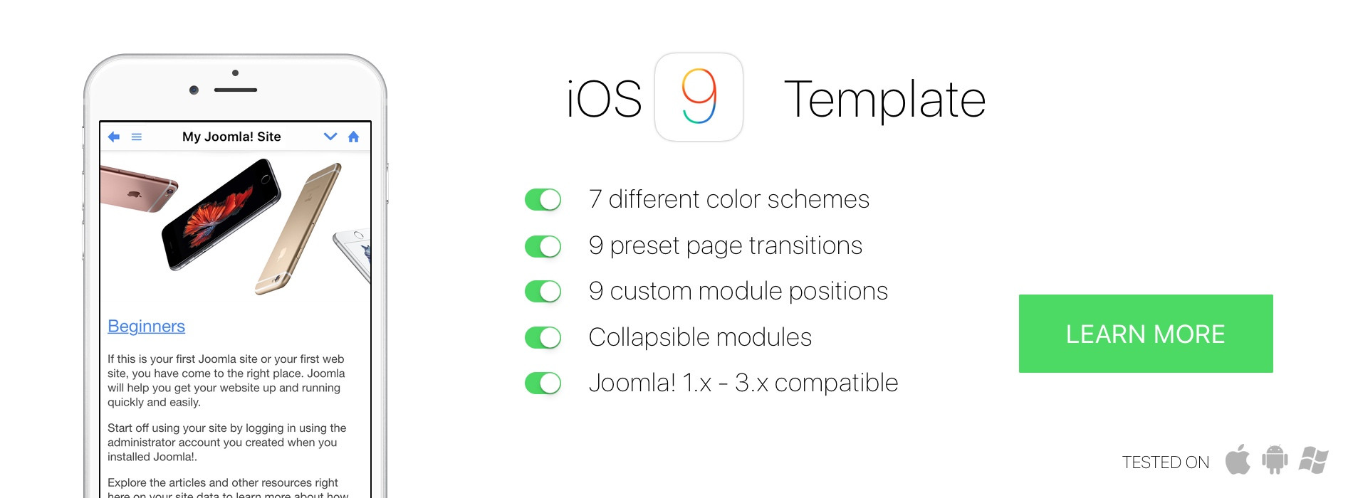 iOS9 Mobile Joomla! template
