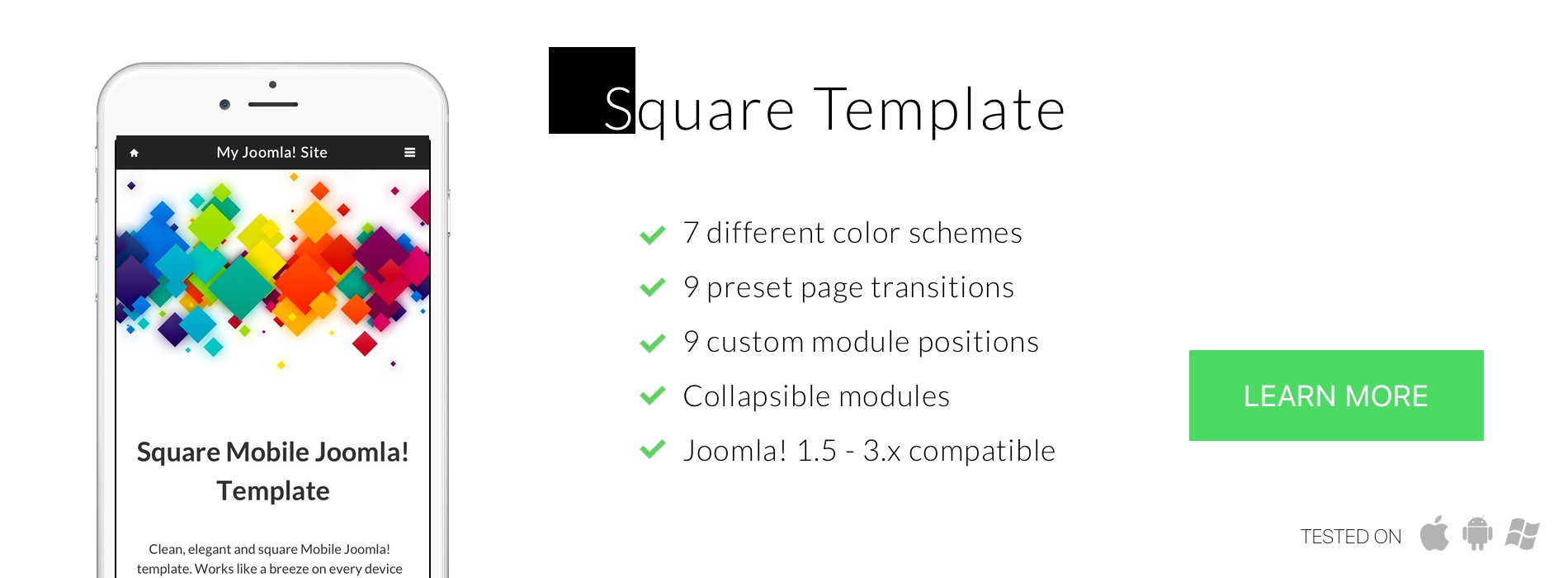 Square Mobile Joomla! template